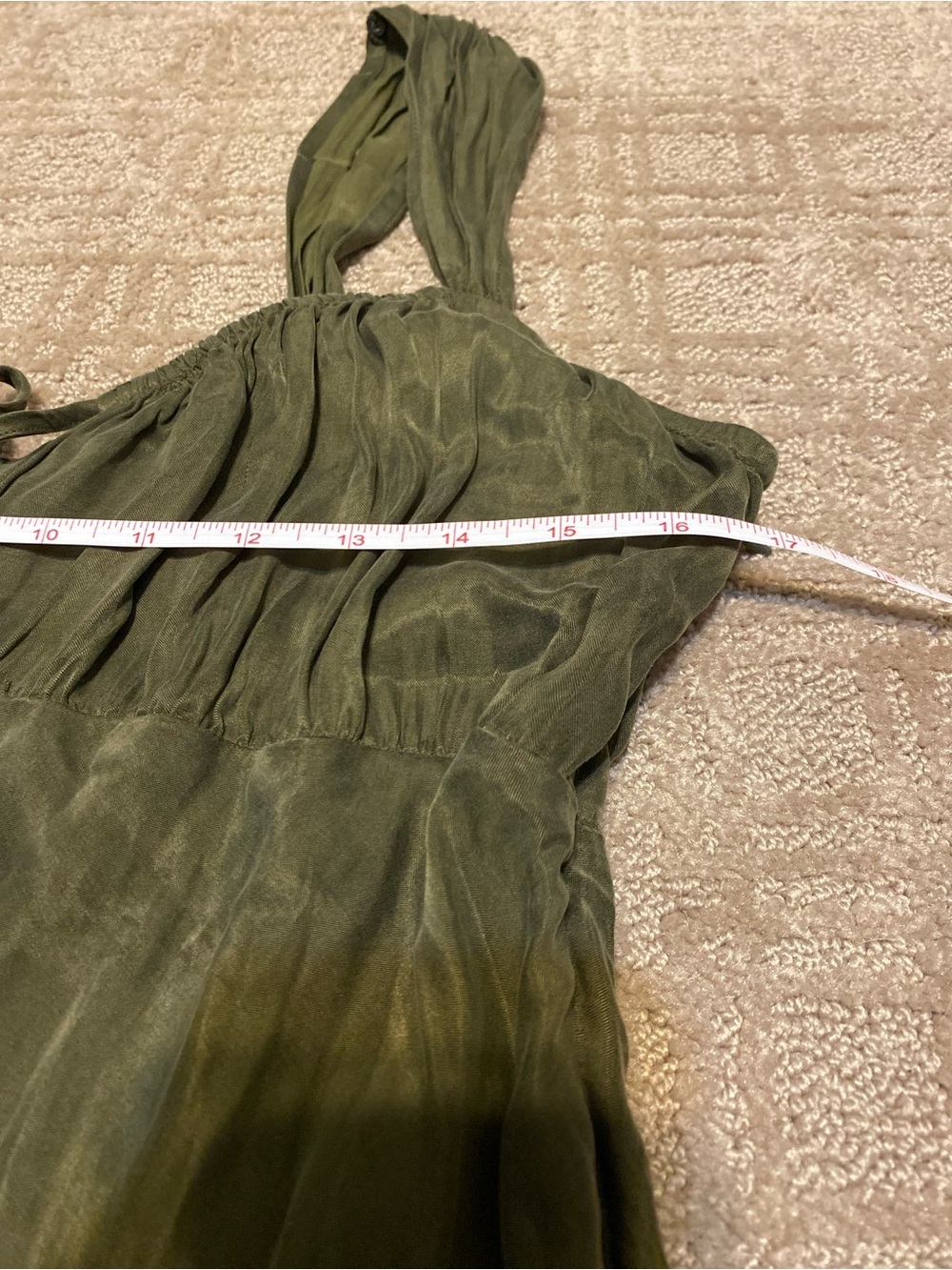 {Madewell} Petite Square-Neck Midi Dress | Expedition Green~ Size 12 - Picture 12 of 16